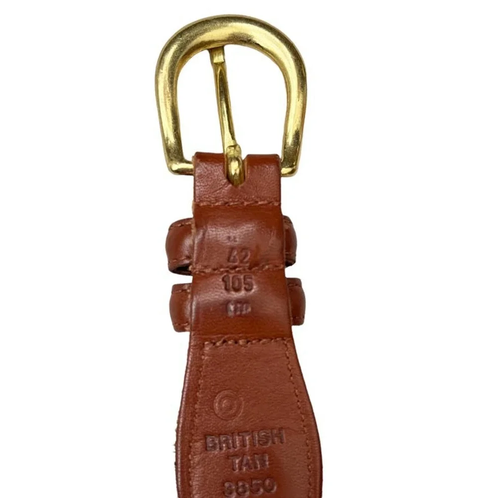 Coach Braided Woven Leather Belt in British Tan Size 42/105